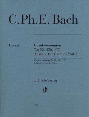 Bach, C. P. E. Gambensonaten Wq 88, 136, 137 (PA+solos VAG/VA)